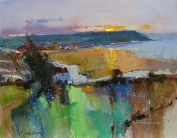 Paisaje marino abstracto de Cove Sunrise Pinturas al óleo